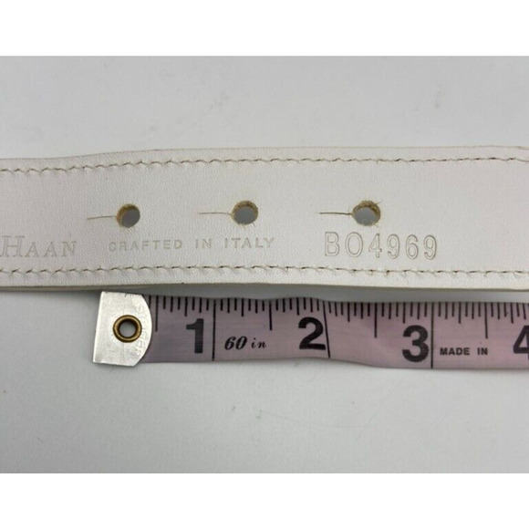 NWT Cole Haan Belt Womens Sz S M Black White Leather Trim Elastic Stretch Buckle - Picture 15 of 16